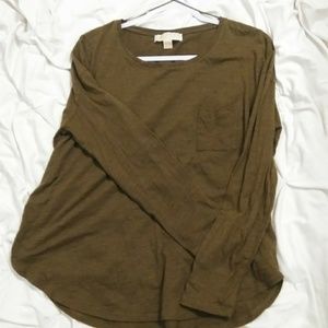 (L) Michael Kors Olive Green Long Sleeve